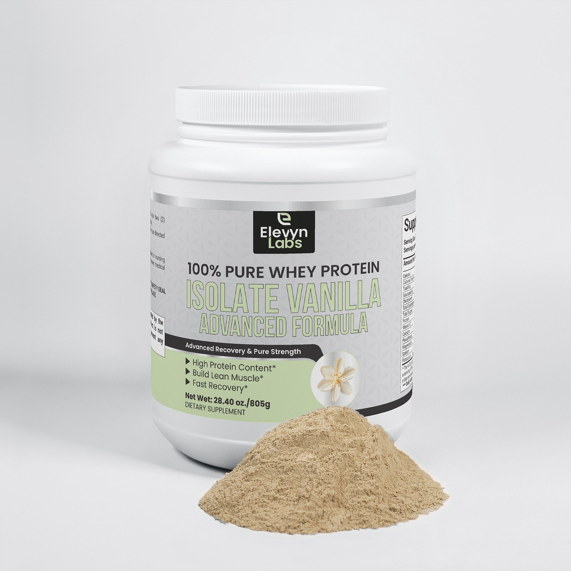 Advanced 100 Whey Protein - 100% Pure Whey Protein Isolate Vanilla with premium recovery benefits.